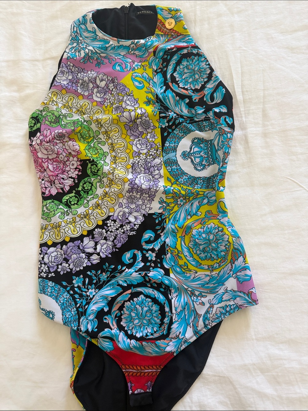 Versace Multicolor Baroque-Print One-Piece Swimsuit